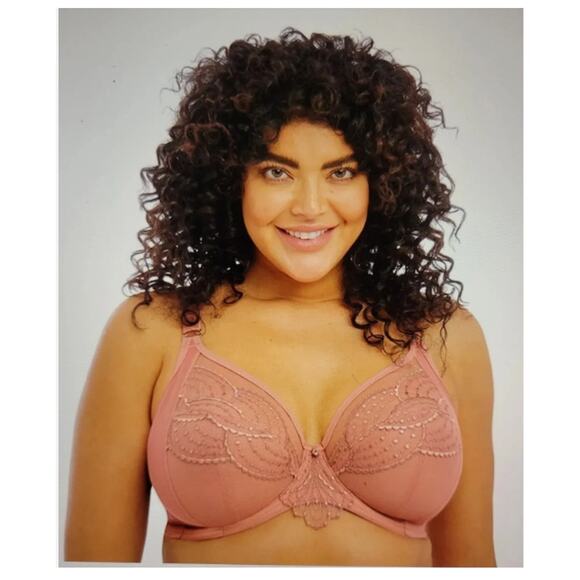 NWT Elomi Size 34O Priya Underwired Plunge Bra Rose Gold Pink EL4550ROD - Picture 1 of 7